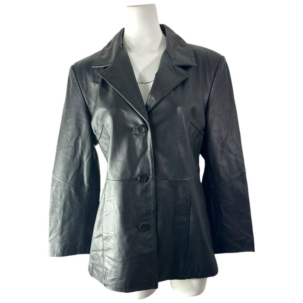 Wilson Leather Black Vintage Jacket Coat Size Large